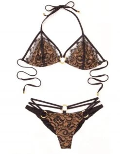 Beach Bunny Gunpowder & Lace Triangle Top Swimwear Separate -Trend Swimwear beach bunny apparel accessories clothing swimwear beach bunny gunpowder lace triangle top swimwear separate 28009327362146