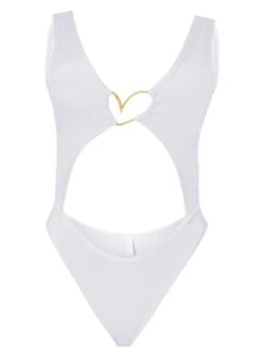 Liliana Montoya Trikini Azalea Shiny White One Piece Bikini -Trend Swimwear montoya apparel accessories clothing one pieces jumpsuits rompers liliana montoya trikini azalea shiny white one piece bikini 12056236785762