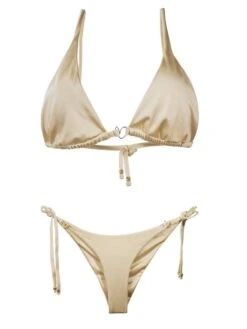 Liliana Montoya Bikini Marinera Beige Shiny Top & Bottom Bikini Swimwear Set -Trend Swimwear montoya apparel accessories clothing swimwear liliana montoya bikini marinera beige shiny top bottom bikini swimwear set 12051669287010