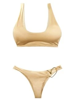 Liliana Montoya Gold Shiny Sport Top Bikini Swimwear Separate -Trend Swimwear montoya apparel accessories clothing swimwear liliana montoya gold bikini shiny top bikini swimwear separate liliana montoya black bikini shiny top bikini swimwear se 12051774701666