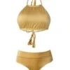 Liliana Montoya GAiA Bikini Gold Halter Top & High Waist Bottom Set 2 Liliana Montoya GAiA Bikini Gold Halter Top & High Waist Bottom Set -Trend Swimwear montoya apparel accessories clothing swimwear small small gold liliana montoya gaia bikini gold halter top high waist bottom set 28106064953442