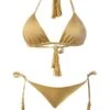 Liliana Montoya GAiA Gold Triangle Top & Side Tie Cheeky Bottom Set -Trend Swimwear montoya apparel accessories clothing swimwear small small gold liliana montoya gaia gold triangle top side tie cheeky bottom set 28120189108322