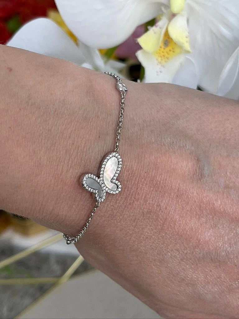 Silver Butterfly Bracelet 5 Silver Butterfly Bracelet - Image 3