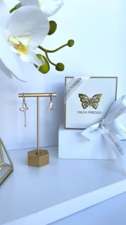 Rose Gold Butterfly Earrings -Trend Swimwear olganikoza earrings rose gold butterfly earrings 28783952363618