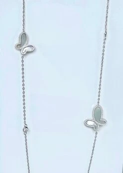 Long Rose Gold Silver Butterfly Neckless -Trend Swimwear olganikoza long rose gold silver butterfly neckless 28783937421410