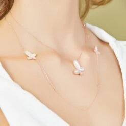 Long Silver Butterfly Neckless -Trend Swimwear olganikoza long silver butterfly neckless 28783939649634