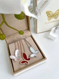 Red Agate Butterfly Necklace -Trend Swimwear olganikoza necklace red agate butterfly necklace 28783938011234